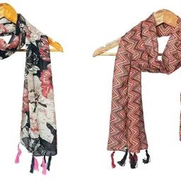 mss fashion Printed Chiffon Women Multicolor Stole, Scarf, Fancy Scarf-picture-19