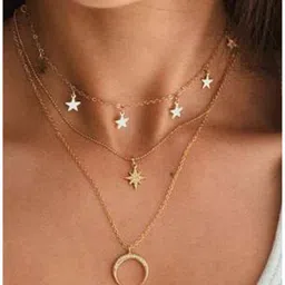 polluxcraft New Stylish Trendy Design Gold Pearl Chain For Girls & Women Gold-plated Chain Gold-plated Plated Alloy Chain image 4