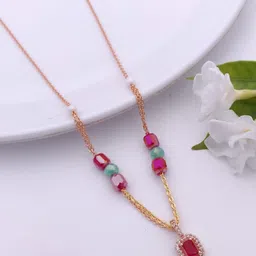 Elegant Two-Tone Crystal Gold-plated Plated Alloy Necklace-image-42