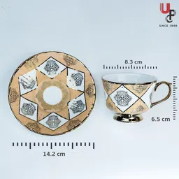 u.p.c. Pack of 12 Ceramic Cup Set or Cup Plate Tea Set, Tea Cup For Kitchen image 3