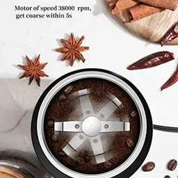 shardor Stainless Steel Electric Coffee Blade Grinder 60 Gm Dry Coffee Beans 6 Cups Coffee Maker image 5