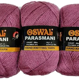 Oswal parasmani Wool Hand Knitting Soft Fingering Crochet Hook 400GM Shade no 20-image-7