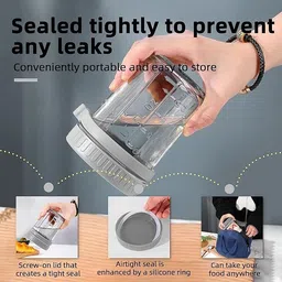 rutanjal Glass Overnight Oats Jars With Spoon And Lid 350 ML Oven Outer Door Glass image 4