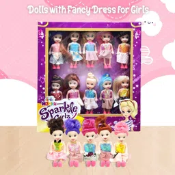 fun n style Mini Doll Set for Girls – Pack of 10 Small 10 CM Cute & Realistic Dolls for Kids image 2
