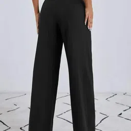 broadstar Women Loose Fit Black Lycra Blend Trousers image 4