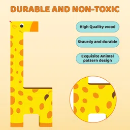 webby Wooden Animal Puzzle Brain Teaser Learning Toy for Kids image 3