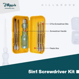 hillgrove HGCM326M1 9Pcs Hex Allen Key Kit with 5in1/Phillip Screwdriver Wrench Spanner Allen Key Set image 3