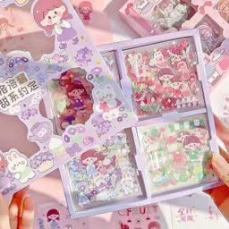 jaravik 8 cm Theme Kawaii Stickers -100 Sheets Cute Washi Stickers for Project, Sticker Set Self Adhesive Sticker image 3