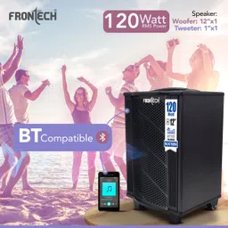 Frontech Nocturn Trolley Speaker | Rechargeable Battery | Guitar & Mic SW-0210 120 W Bluetooth Party Speaker image 4