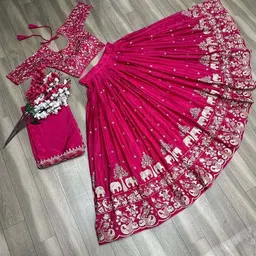 cyorr Embroidered Semi Stitched Lehenga Choli image 5