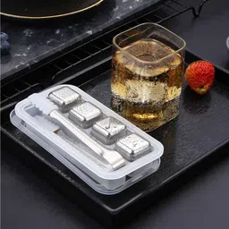 tgopit Stainless Steel Reusable Ice Cubes Stones Silver Steel Ice Cube Tray-picture-25