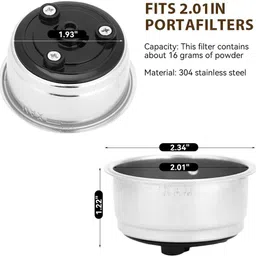 hasthip 51mm Portafilter Filter Basket Double Espresso Filter Basket Indian Coffee Filter image 2