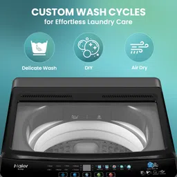 haier 10.5 kg With Ultra Fresh Air Technology, Oceanus Wave Steel Drum, Balance Clean Pulsator, Custom Wash Cycles with 15 Mins Quick Wash, Magic Filter Fully Automatic Top Load Grey, Black image 3