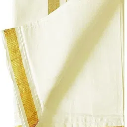 GUGOLIYA SANDAL COLOR 2Adjustable Welcro Cotton Pocket Dhoti with Gold Jari Border Solid Men Dhoti image 4
