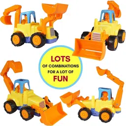 razz bazz Construction Toy Play Set|Excavator, Dumper, Cement Mixer & Tractor Trolly-79-picture-23