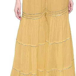 fc first choice Pack of 2 Women Regular Fit Beige, Orange Viscose Rayon Trousers image 5