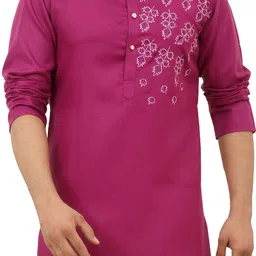 tibra collection Men Embroidered Cotton Blend Straight Kurta-picture-13