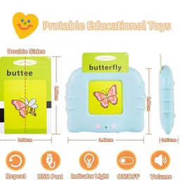 sampin 112 Word Flash Card Talking English for Kids Learning, Reading Interactive toy image 3