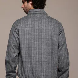 roadster Men Checkered Bomber Jacket image 4