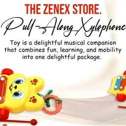 zenex store Pull-Along Xylophone and Keyboard Musical Toy for Kids - Educational Instrument image 3