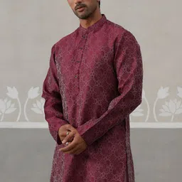 anouk rustic Men Silk Blend Kurta Pyjama Set image 1