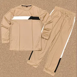 hastivouge Men Night Suit Set Beige Colorblock-picture-12