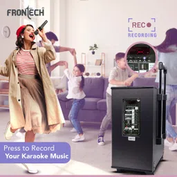 Frontech Nocturn Trolley Speaker | Rechargeable Battery | Guitar & Mic SW-0210 120 W Bluetooth Party Speaker image 3