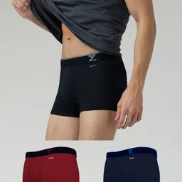 xyxx Pack of 3 Traq Anti-bacterial Odour-free cotton Solid Men Trunk-picture-11