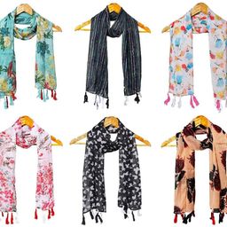 mss fashion Printed Chiffon Women Multicolor Scarf, Stole, Fancy Scarf-picture-3