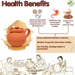 ksi Handmade Terracotta Clay Milk Sugar Pot Tea Kettle for Serving Tea Urn image 4