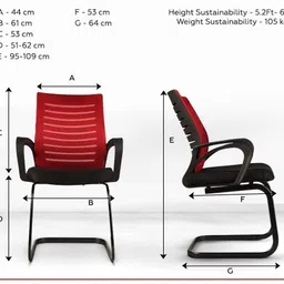 vistro modern visitor or conference chair Fabric Office Visitor Chair image 3