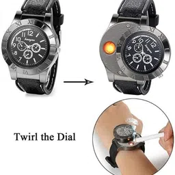 Explorer 2-in-1 Metal Watch & USB Electronic Lighter - Black DB_USB Watch Lighter Cigarette Lighter ( USB Lighter Cigarette Lighter image 3