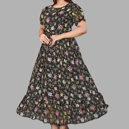 setsuf Women Pleated Multicolor Maxi/Full Length Dress image 3