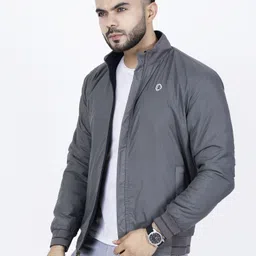 dollar Men Solid Bomber Jacket image 2