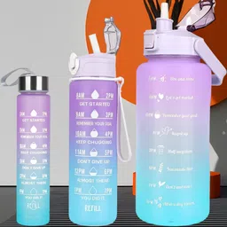 virtuous Leakproof Silicon Water Bottle with Motivational Quote & Time Marking 2000 ml Water Bottles-picture-10