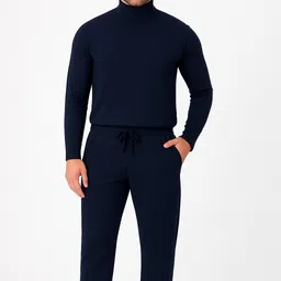 larry & eva Men Night Suit Set Blue Solid image 1