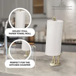 arcandarro Gold paper Towel Holder, Toilet or Kitchen Paper Holder Aluminium Toilet Paper Holder image 4