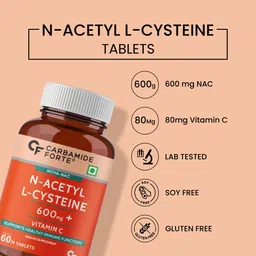 cf N Acetyl Cysteine Tablets 600mg Supplements with Vitamin C 80mg | NAC Supplement image 4