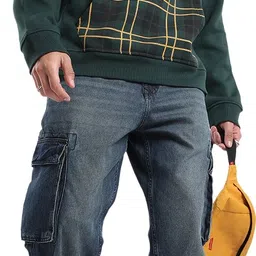 wrogn Men Full Sleeve Printed Hooded Sweatshirt image 2