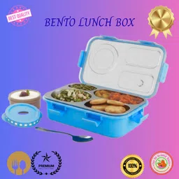 moira international Compartment -3 Sealed Leak Proof Stainless Steel For Kid's & Adult_K611 3 Containers Lunch Box-picture-12