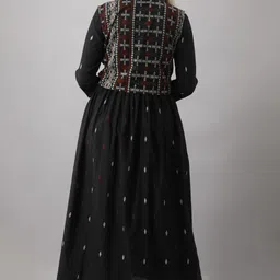 here&now Self Design Cotton Rayon Stitched Anarkali Gown image 2