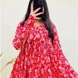 niklav Party Regular Sleeves Floral Print Women Red, Pink Top image 3