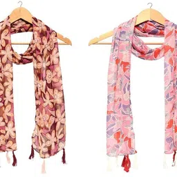 mss fashion Printed Chiffon Women Multicolor Scarf, Stole, Fancy Scarf-picture-12