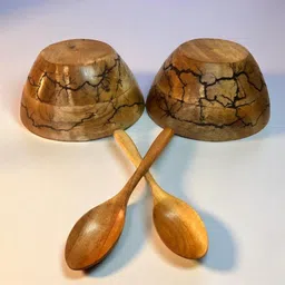 micklyn Wooden Serving Bowl Premium wooden bowl set of 2 image 2