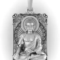 akhsat sapphire Sterling Silver (92.5% purity) Spiritual God Gautam Buddha Pendant for Men/Women Sterling Silver Silver Locket-picture-24