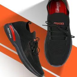 Asian Hattrick-21 sports shoes for men | Latest Stylish Casual sneakers for men | running shoes for boys | Lace up lightweight black shoes for running, walking, gym, trekking, hiking & party Walking Shoes For Men-picture-23