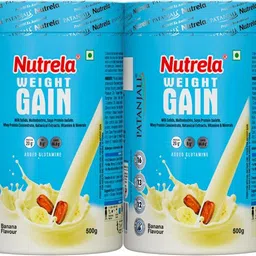 patanjali Nutrela Weight Gain Powder With 11 Natural HERBS, 500g (Pack of 4) Weight Gainers/Mass Gainers-picture-13
