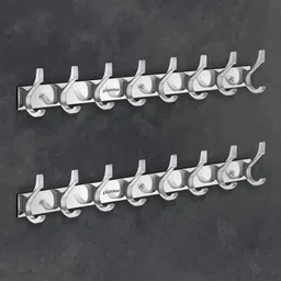 plantex Aluminum Hook Rail with 8-Hooks for Walls of Bathroom/Kitchen-(Chrome) Hook Rail 8-picture-15