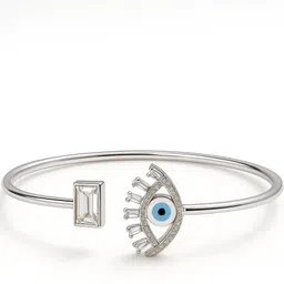 pahel the silver that shines Sterling Silver Cubic Zirconia Silver Coated Kada-picture-25