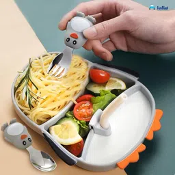 funblast BPA-Free Baby Feeding Dinnerware Set for Toddlers - 4 Pcs - Silicone image 3